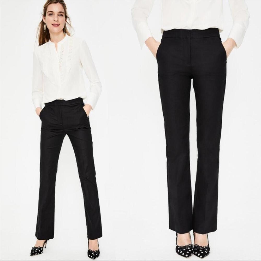 Boden Richmond Trouser Pant Straight Leg Stretch Black Size 8 - Picture 1 of 8